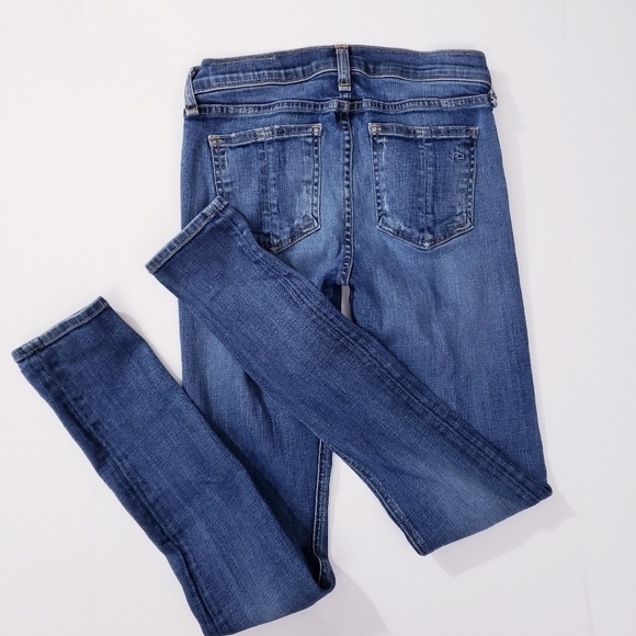 Rag & Bone Mid Rise Distressed Skinny Jeans - Picture 2 of 9